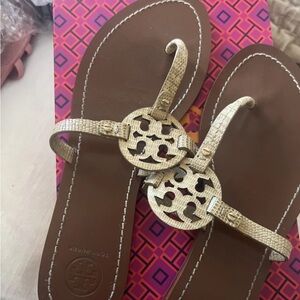 NIB- Tory Burch Gold Sandals for Women